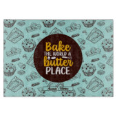 Funny Bake Butter Pun Cake Muffin Bakery Patroon Snijplank (Voorkant)