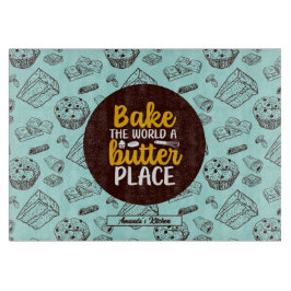 Funny Bake Butter Pun Cake Muffin Bakery Patroon Snijplank
