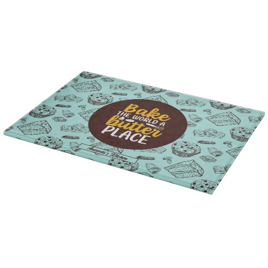 Funny Bake Butter Pun Cake Muffin Bakery Patroon Snijplank (Hoek)