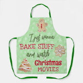 Funny Bake en Bekijk kerstfilms Apron Schort (Voorkant)