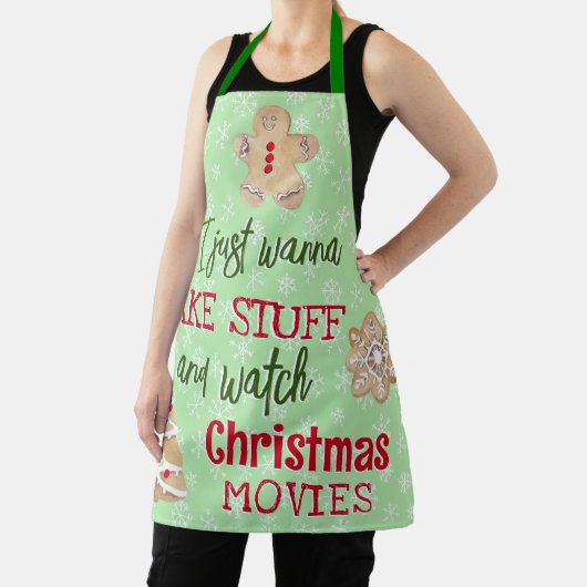Funny Bake en Bekijk kerstfilms Apron Schort (Insitu)
