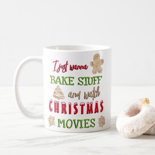 Funny Bake Stuff kerstfilms bekijken Koffiemok (Met donut)
