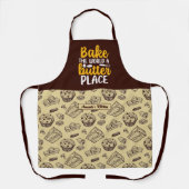 Funny Bake the World  Cake Muffin Pattern Schort (Voorkant)