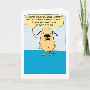 Funny Baked Potato Dog birthday card Kaart