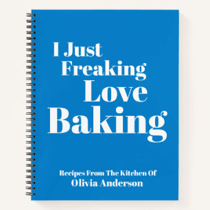 Funny Baker Baking Quote Blue Personalized Recipe Notitieboek