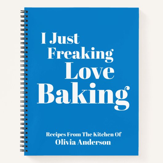 Funny Baker Baking Quote Blue Personalized Recipe Notitieboek (Voorkant)