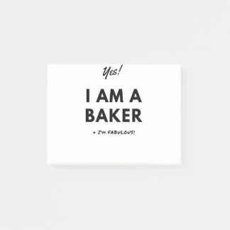 Funny Baker Career Black en White Bold Design Post-it® Notes