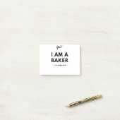 Funny Baker Career Black en White Bold Design Post-it® Notes (Op bureau)