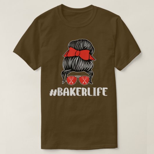 Funny Baker Life Baking Lover Sunbril Bow Whisk T-shirt (Design voorkant)