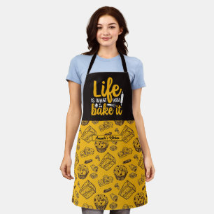 Funny Baker Life Quote  Cake Muffin Pattern Schort