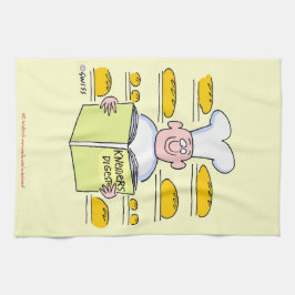Funny Baker Loaves of French Bread Cartoon Art Theedoek