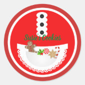 Funny Baker Schort Kerstkoekje Uitwisseling Party Ronde Sticker (Voorkant)