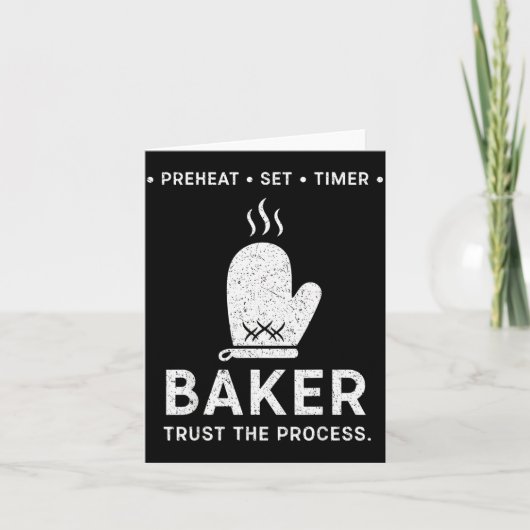 Funny Baker Trust The Process Baking Motivation Kaart (Voorkant)
