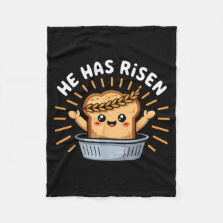 Funny Bakery Baking Jesus Christ Bread He Has Rise Fleece Deken