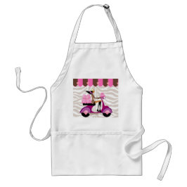 Funny Bakery Boxes Scooter Girl Zebra Apron Standaard Schort