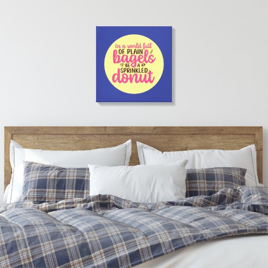 Funny Bakery is een geprinte Donut Kitchen-kunst Canvas Afdruk (Insitu (Slaapkamer))