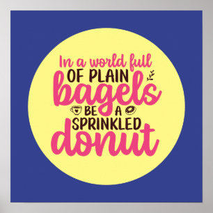 Funny Bakery is een geprinte Donut Kitchen-kunst Poster