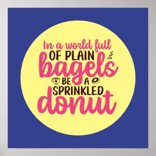 Funny Bakery is een geprinte Donut Kitchen-kunst Poster (Voorkant)