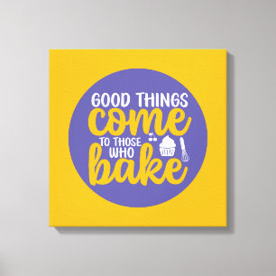 Funny Baking Baker Kitchen Typografie Retro Art Canvas Afdruk