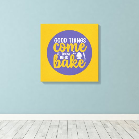 Funny Baking Baker Kitchen Typografie Retro Art Canvas Afdruk (Insitu (Houten vloer))