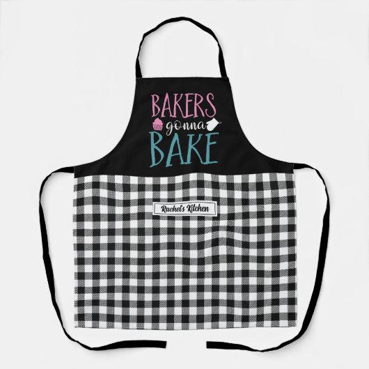 Funny Baking Bakers Gonna Bake Black White Pset Schort (Voorkant)