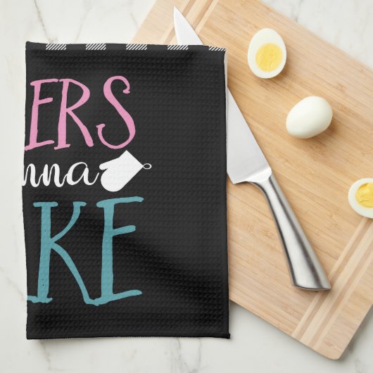 Funny Baking Bakers Gonna Bake Black White Pset Theedoek (Quarter Fold)