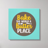 Funny Baking Bakery Typografie Retro Wall Art Canvas Afdruk (Voorkant)