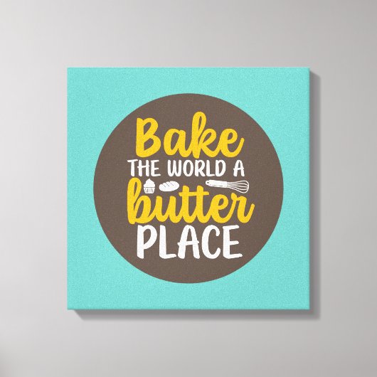 Funny Baking Bakery Typografie Retro Wall Art Canvas Afdruk (Voorkant)