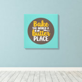 Funny Baking Bakery Typografie Retro Wall Art Canvas Afdruk (Insitu (Houten vloer))