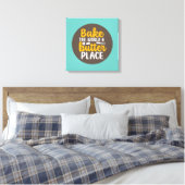 Funny Baking Bakery Typografie Retro Wall Art Canvas Afdruk (Insitu (Slaapkamer))