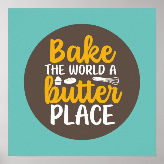 Funny Baking Bakery Typography Retro Kitchen Décor Poster (Voorkant)