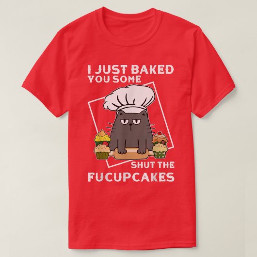 Funny Baking Black Cat T T-shirt (Design voorkant)
