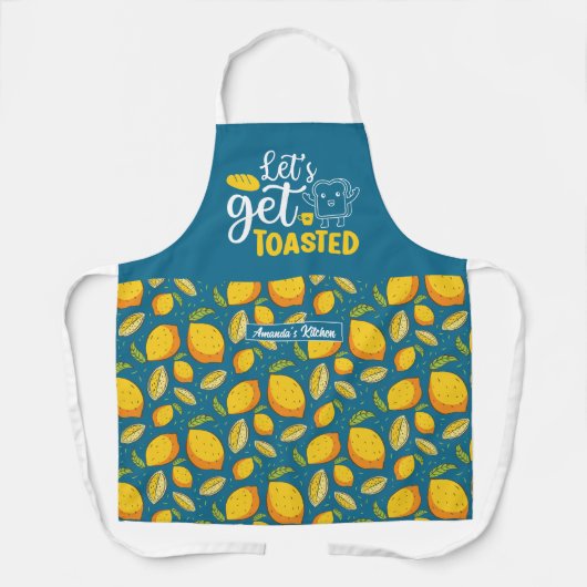 Funny Baking Bread Let's Get Toasted Lemon Pattern Schort (Voorkant)