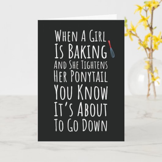 Funny Baking Cards For Her Teen Girls Women Baker Kaart (Gele Bloem)