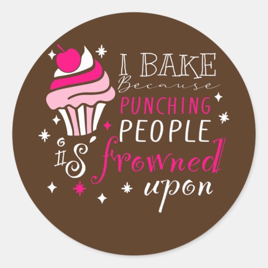 Funny Baking Cookies citeren Cool Cooking Baking Ronde Sticker (Voorkant)