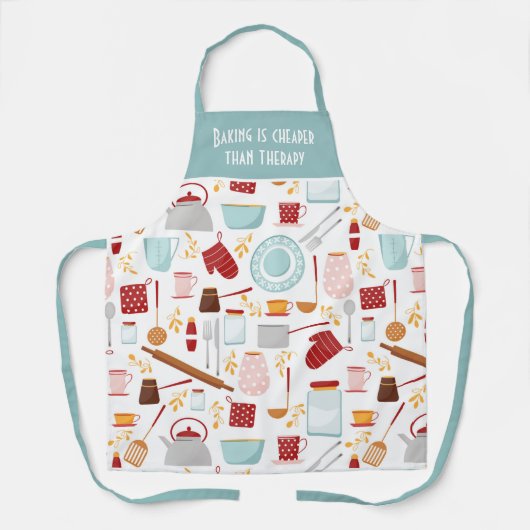 Funny Baking Gezegde Modern Kitchen Blue Schort (Voorkant)