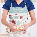 Funny Baking Gezegde Modern Kitchen Blue Schort<br><div class="desc">Het grappige Baking Gezegde Modern Kitchen Blue Apron kenmerkt een kleurrijk keukenpatroon met de bewerkbare tekst "Baking is goedkoper dan therapie" in moderne scripttypografie. Perfect geschenk voor Kerstmis,  verjaardag,  Moederdag en voor degenen die graag een kookster bakken. Ontworpen door ©Evco Studio www.zazzle.com/store/evcostudio</div>