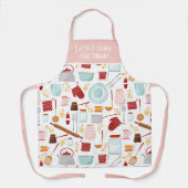 Funny Baking Gezegde Modern Kitchen Pink Schort (Voorkant)