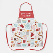 Funny Baking Gezegde Modern Kitchen Red Schort (Voorkant)