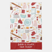 Funny Baking Gezegde Modern Kitchen Red Theedoek (Verticaal)