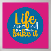 Funny Baking Kitchen Typografie Retro Baker Art Poster (Voorkant)