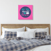 Funny Baking Knead Love Typography Trendy Color Canvas Afdruk (Insitu (Slaapkamer))