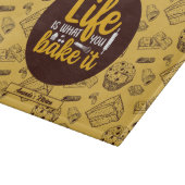 Funny Baking Life Quote Cake Muffin Bakery Patroon Snijplank (Hoek)