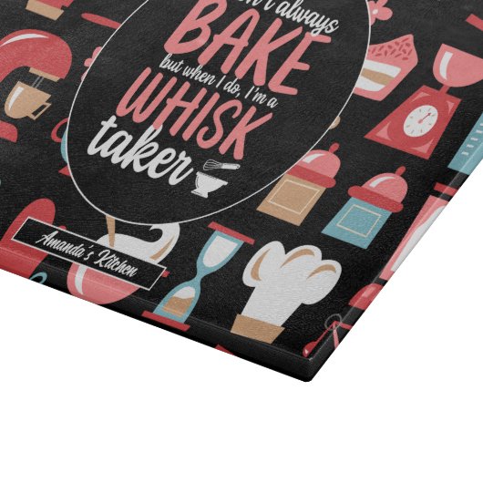Funny Baking Meme Whisk Taker Retro Bakery Patroon Snijplank (Hoek)