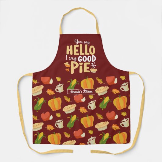 Funny Baking Pie Pun Thanksgiving Schort (Voorkant)