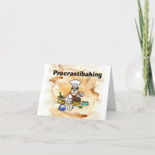 Funny Baking Procrastination Wenskaart Kaart