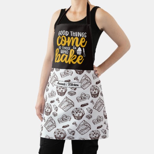 Funny Baking Pun Cake en Muffin Pattern Schort (Insitu)