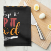 Funny Baking Pun, een goed geel patroonpatroon Theedoek (Quarter Fold)