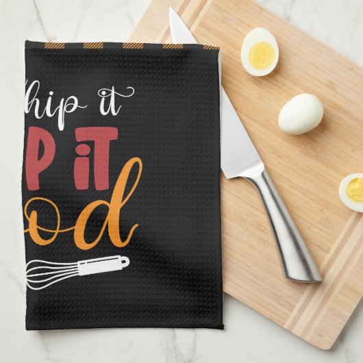 Funny Baking Pun, een goed geel patroonpatroon Theedoek (Quarter Fold)