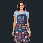 Funny Baking Pun met goede retro Baker Patroon Schort<br><div class="desc">Grappig en cool geschreeuw om het koken leuker te maken. Gepersonaliseerd geschenk voor familie en vrienden die graag koken, bakken en een nieuw recept proberen in de keuken. Pas de formulering aan zodat deze bij uw gelegenheid past. U kunt het Hulpmiddel van het Ontwerp gebruiken om het doopvonttype, de doopvontkleur...</div>